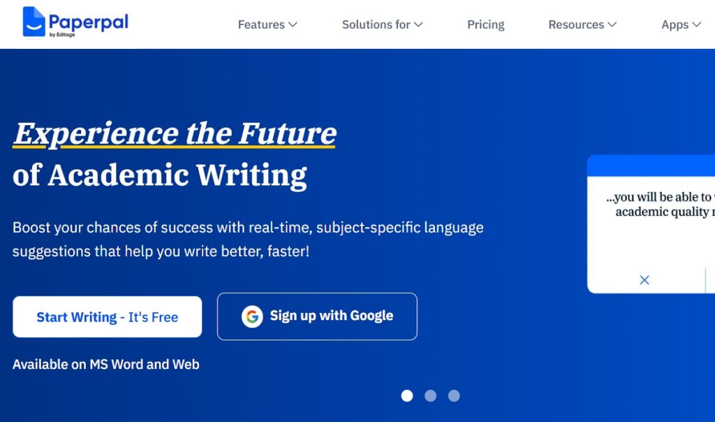 Paperpal AI for Academic Writing