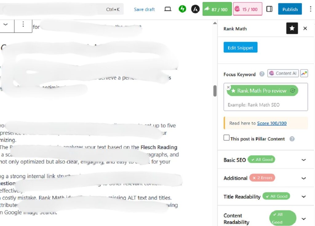 Rank Math Pro Review - On-page SEO