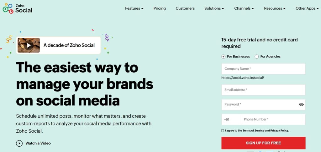 Zoho Social - Best for Affordability and Scalability