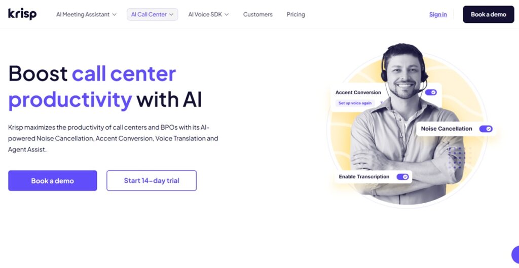 Krisp Review - AI Call Center