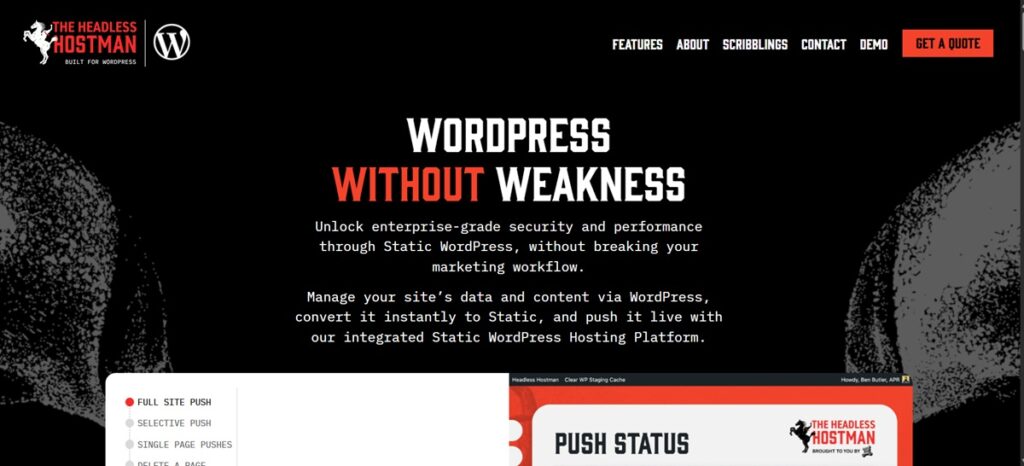 Headless Hostman - developer-focused Static WordPress Hosting