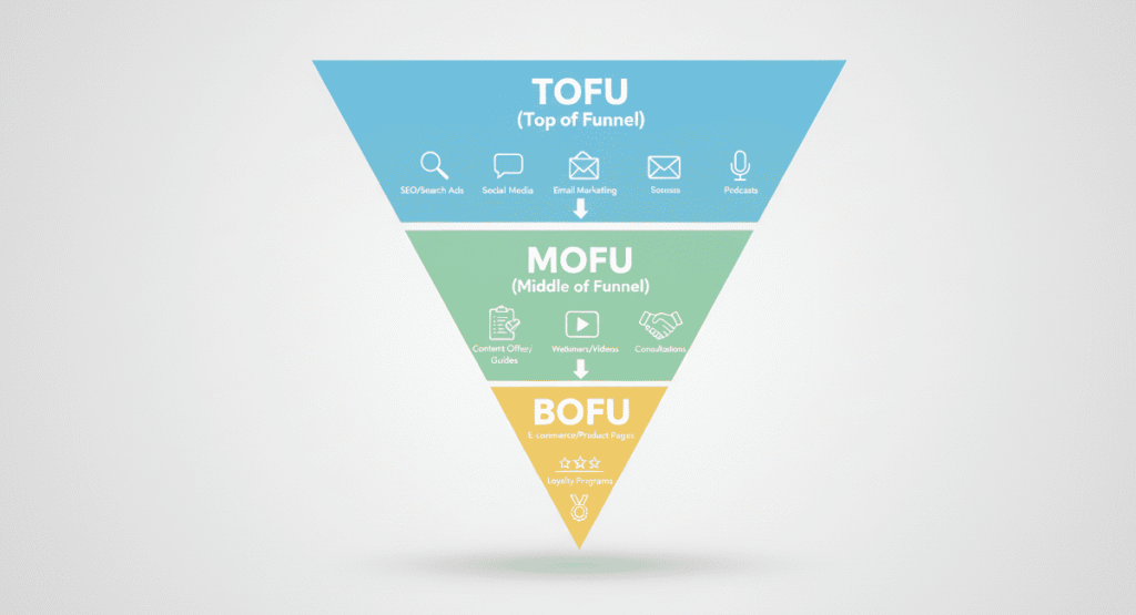 Understanding marketing funnel stage (TOFU, MOFU and BOFU) is a key part of digital marketing for solopreneurs